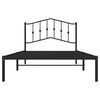 vidaXL Bedframe met hoofdbord metaal zwart 107x203 cm