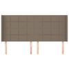 vidaXL Hoofdbord met randen 203x16x118/128 cm stof taupe