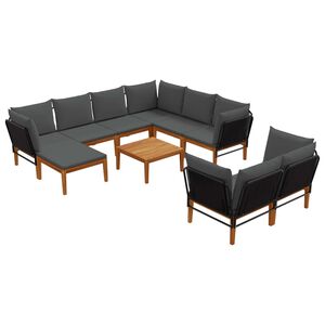 vidaXL 10 st Massief acaciahout & touw Naturel