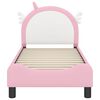 vidaXL Peuterbedframe met hoofdbord met hoofdeinde Roze 70 x 140 cm PU