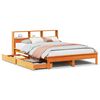 vidaXL Bed met boekenkast zonder matras grenenhout wasbruin 120x190 cm