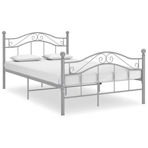 vidaXL Bedframe metaal grijs 120x200 cm
