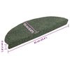 vidaXL Trapmatten Zelfklevend 30 stuks 65x21x4 cm Groen Halfrond Groot