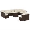 vidaXL 13-delige Loungeset met kussens poly rattan bruin