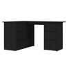 vidaXL Hoekbureau 145x100x76 cm bewerkt hout zwart
