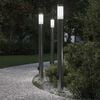 vidaXL Bolderverlichting met stopcontact 3 stuks 110 cm roestvrij staal IP44