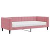 vidaXL Slaapbank met matras 90x200 cm fluweel roze