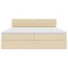 vidaXL Opslag bed met matras met opslag Cr&egrave;me 180 x 200 cm Nep Leer