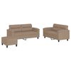 vidaXL 3-delige Loungeset met kussens kunstleer cappuccino