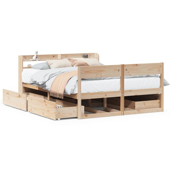 vidaXL Bedframe zonder matras massief grenenhout 160x200 cm