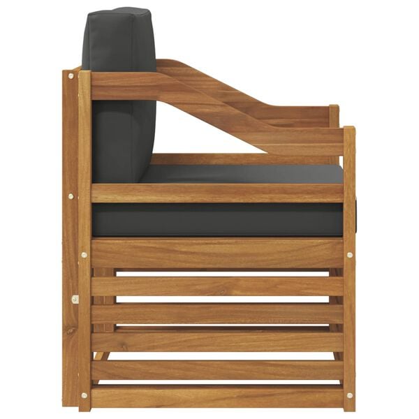 vidaXL Buiten bankenset Massief Acaciahout en Polyester Naturel