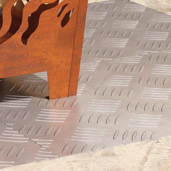 vidaXL Trap Tread Rechthoekig 4 pcs Zilver 60 x 40 cm Aluminium