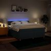 vidaXL Boxspring met matras stof blauw 180x200 cm