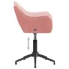 vidaXL Eetkamerstoel draaibaar fluweel roze