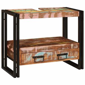 vidaXL Wastafel Kast met lade Multikleur Massief Gerecycled Hout