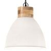 vidaXL Hanglamp industrieel E27 46 cm ijzer en massief hout wit