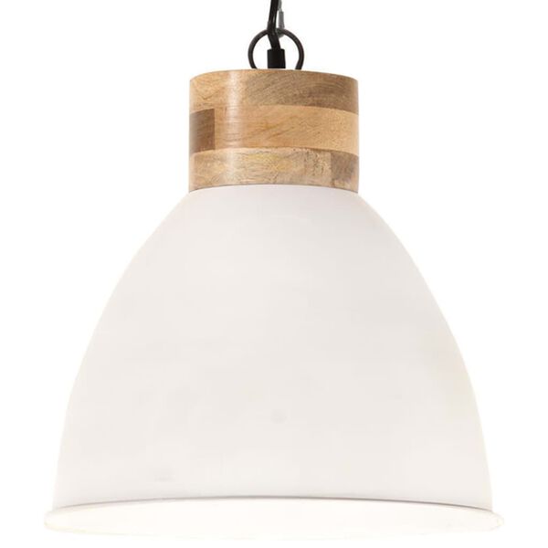 vidaXL Hanglamp industrieel E27 46 cm ijzer en massief hout wit