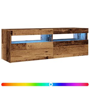 vidaXL Tv-meubel met LED 120x35x40 cm bewerkt hout oud hout