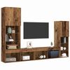 vidaXL TV-kast met LED -striplichten 4 pcs Oud hout Bewerkt hout