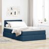 vidaXL Opbergbed met LED met matras met LED Blauw 120 x 190 cm Stof