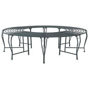 vidaXL Boom bank 8-Aantal zitplaatsen &Oslash; 160 x 44 cm Staal Zilvergrijs