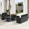 vidaXL Tuin Sofa Set met kussen met opslag 8 pcs Zwart 80 x 80 x 71 cm