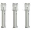 vidaXL Buitenvloerlampen 3 st met sensors 60 cm roestvrijstaal zilver