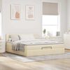 vidaXL Ottoman bed met matras 200x200 cm stof cr&egrave;mekleurig