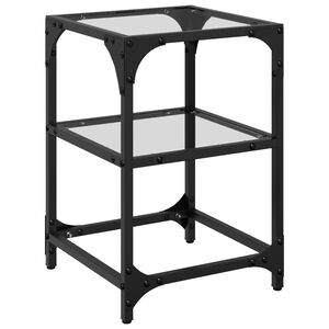 vidaXL Salontafel met transparant glazen blad 30x30x45 cm staal