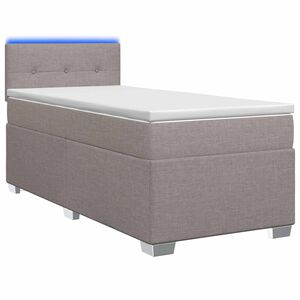 vidaXL Boxspring Bed met Matras en LED Taupe 80 x 200 cm Stof