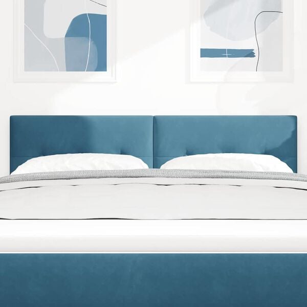 vidaXL Hoofdbord met hoofdeinde Donkerblauw 144 cm Nep Leer