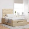 vidaXL Ottoman bed met matras en LED's 120x190cm stof crèmekleurig