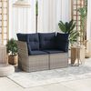 vidaXL | Tuin Sofa | met kussen Grijs 124 x 62 x 69cm poly rattan