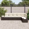 vidaXL Tuin Sofa Set met kussen 6 pcs Bruin en Cr&egrave;me poly rattan
