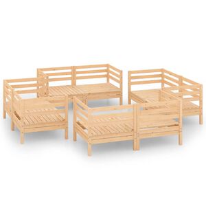 vidaXL 8-delige Loungeset massief grenenhout