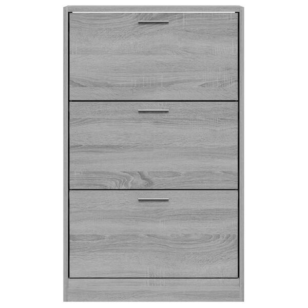 vidaXL Schoenenkast 63x24x103 cm bewerkt hout grijs sonoma