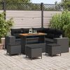 vidaXL Tuin Sofa Set met kussen met opslag met kussen 9 pcs Zwart
