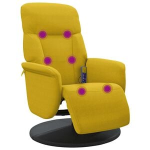 vidaXL Massagestoel verstelbaar met voetensteun fluweel geel