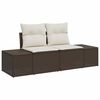 vidaXL Tuin Sofa Set met kussen 4 pcs Bruin en Cr&egrave;me poly rattan