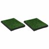vidaXL Huisdierentoiletten 2 st met bak en kunstgras 63x50x7 cm groen