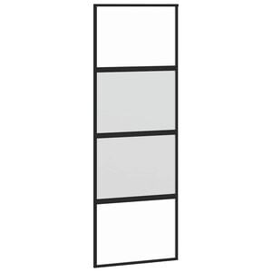 vidaXL Schuifdeur 76x205 cm gehard glas en aluminium zwart