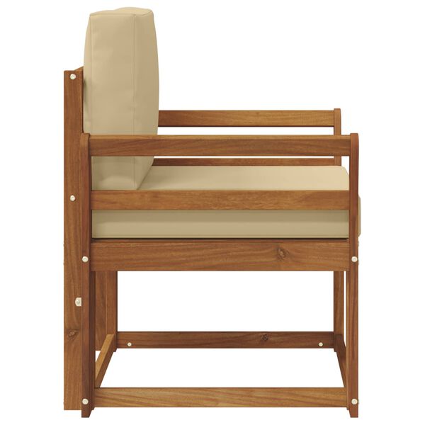 vidaXL Tuinbank Massief Acaciahout en Polyester Naturel