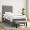 vidaXL Boxspring met matras stof donkergrijs 90x190 cm