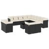 vidaXL 14-delige Loungeset met kussens poly rattan zwart