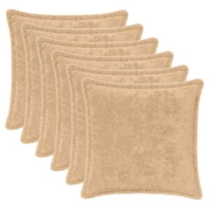 vidaXL Kussensloop 6 st HOUTEN Cr&egrave;mekleurig 30 x 30 cm