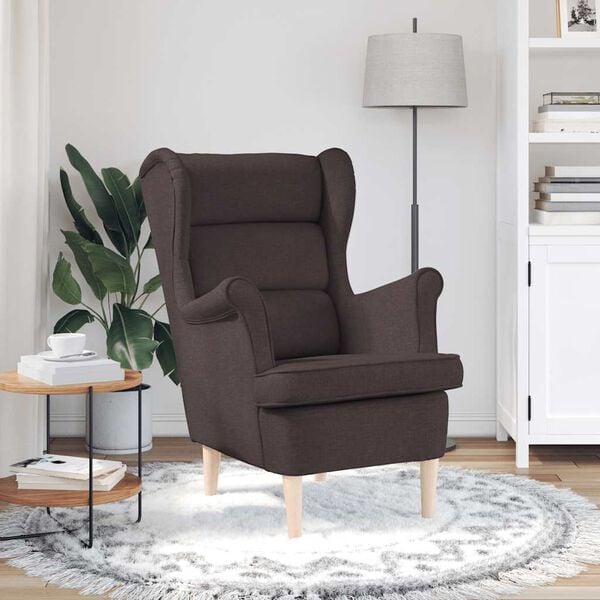 vidaXL Fauteuil 74x84x100 cm stof donkerbruin
