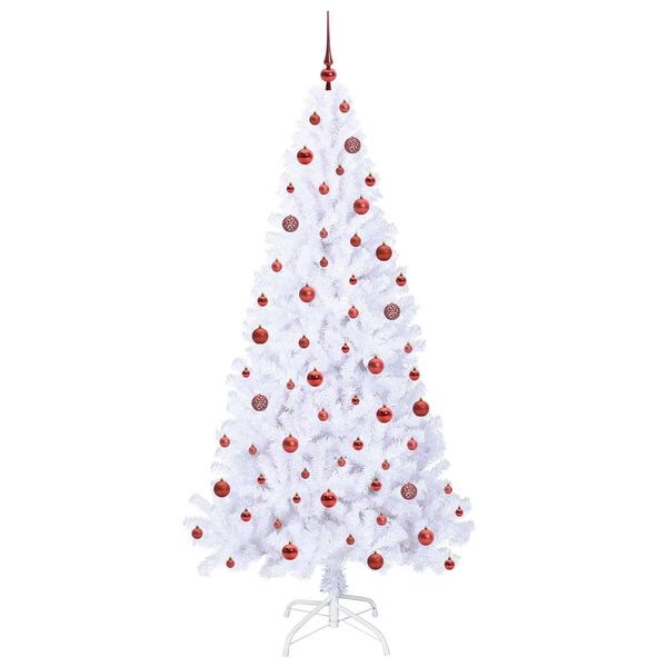 vidaXL Kunstkerstboom met 300 LED Wit 210 cm PVC en staal