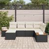 vidaXL Tuin Sofa Set met kussen 6 pcs Zwart poly rattan