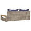 vidaXL Schommelbank met kussens 109x62x40 cm poly rattan grijs
