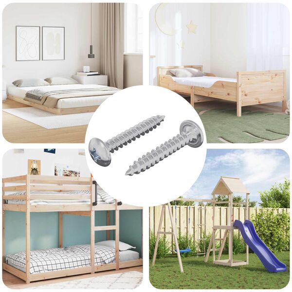 vidaXL Houten Schroeven 2 pcs Zilver M4 x 25 mm Staal